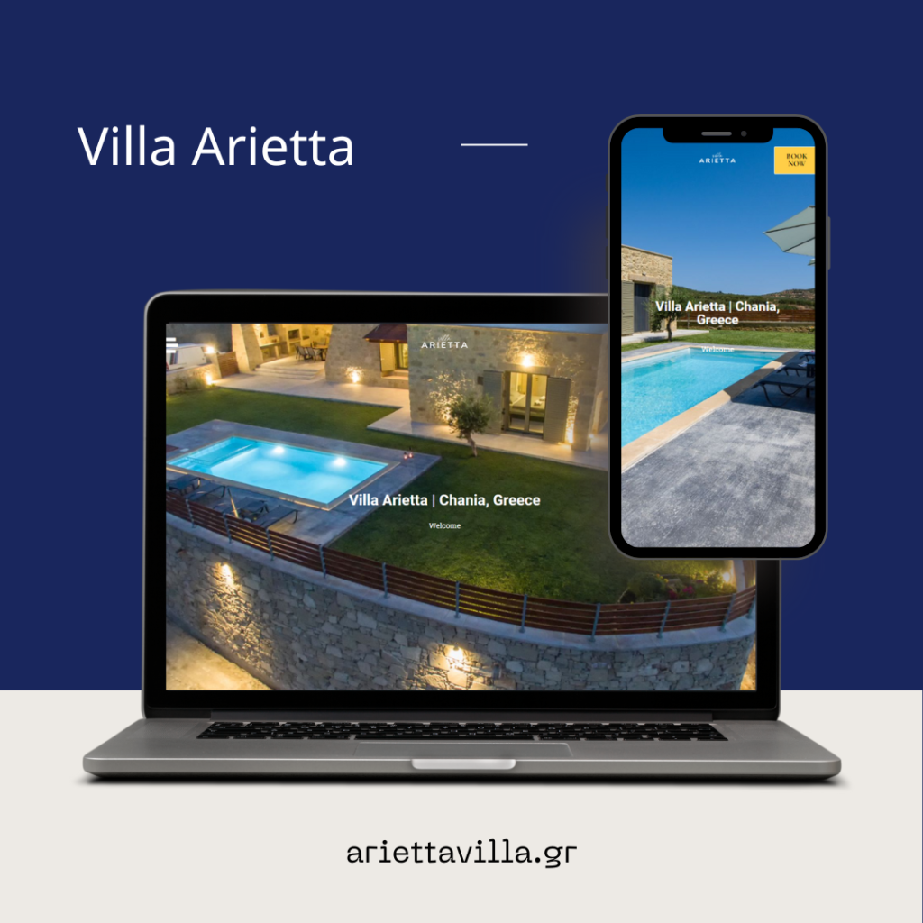 Arietta Villa Website Launch Computer Mockup